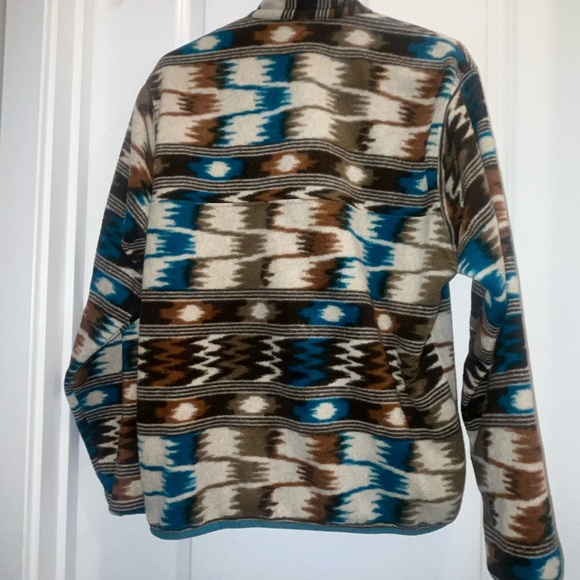 Patagonia Men's Synchilla Nepali Dhoti Snap-T Fleece Pullover Rare Aztec - Picture 2 of 3